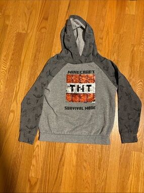 Minecraft Kids Gray 'TNT' Sequin Hoodie - Survival Mode
